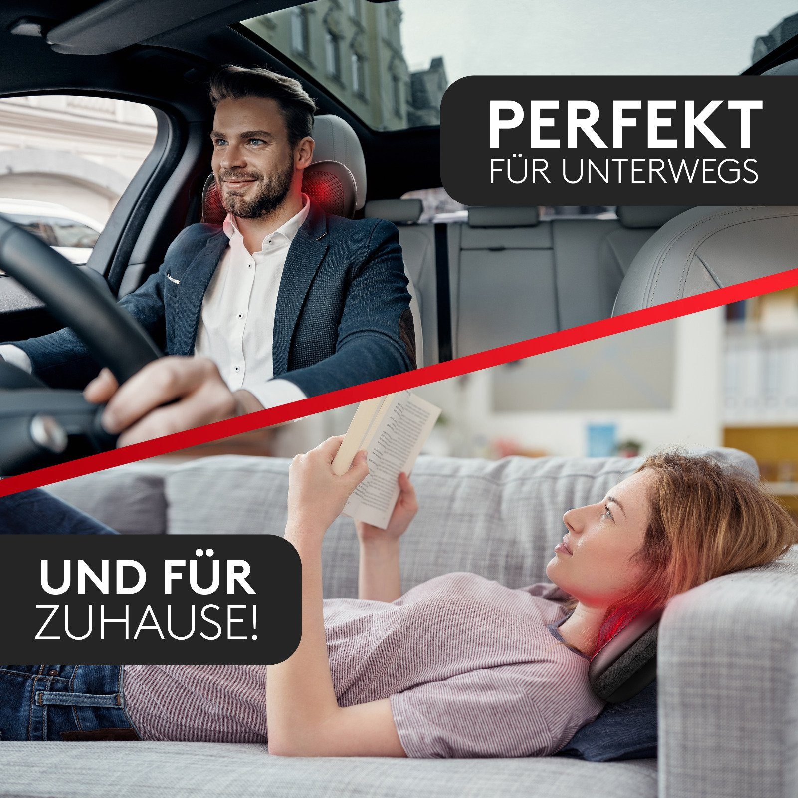Wellax Massagekissen Wellax - Massagekissen mit Wärmefunktion & 360° Drehung
