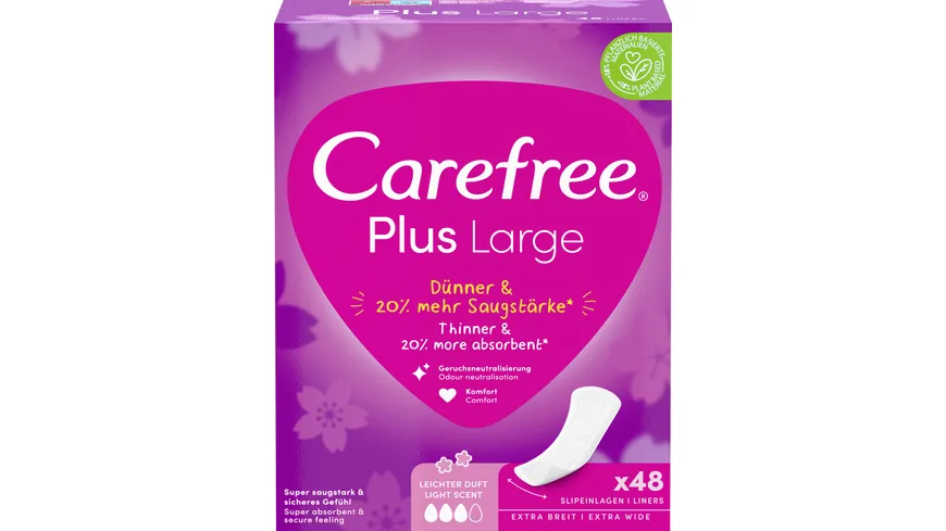 Carefree Plus Large Slipeinlagen leichter Duft