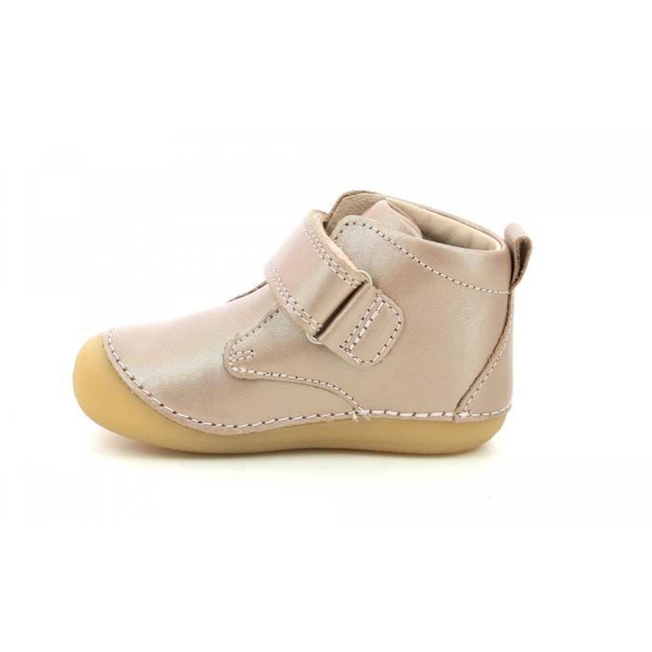 Basket Scratch Cuir Enfant Sabio rose