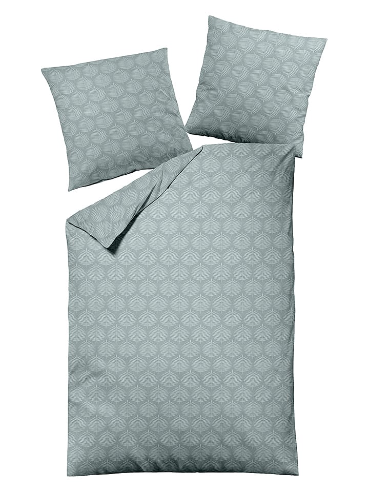Sigmapur Jacquard-Flanell-Bettwäsche-Set in Hellblau günstig kaufen