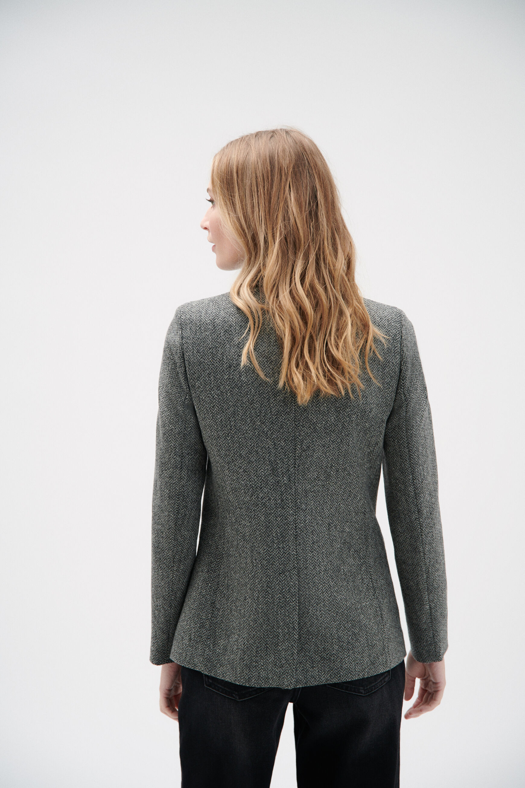 Blazer yelena chevron gris fonce femme
