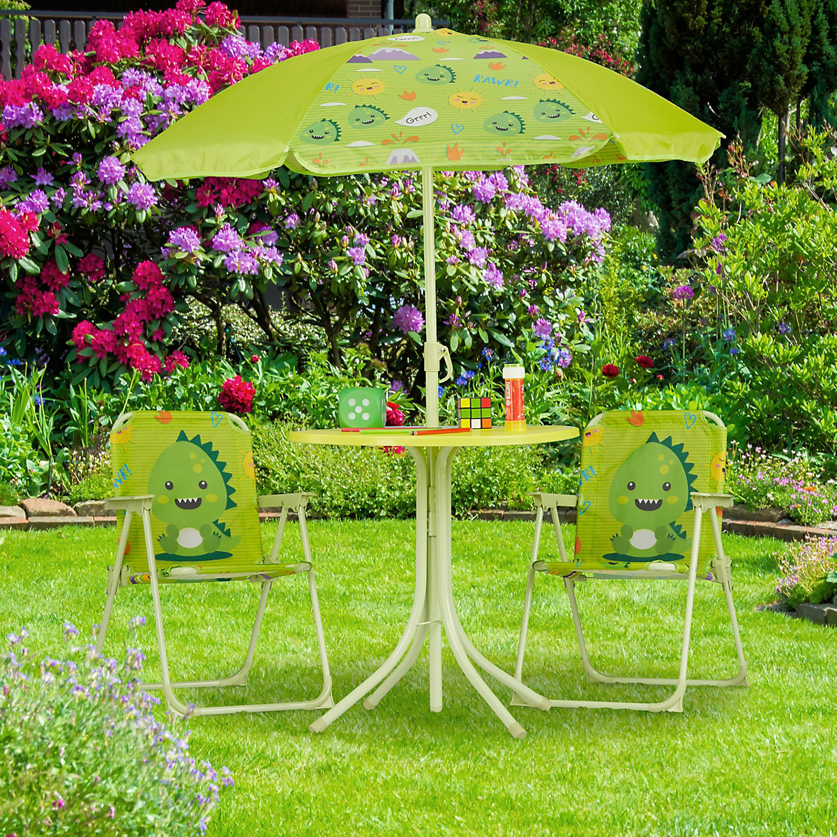 Camping Kindersitzgruppe mit Schirm