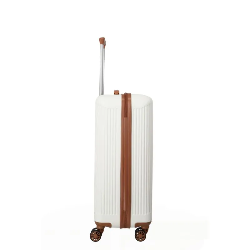 Travelite BALI Trolley mit 4 Rollen Größe M - Weiss\/Cognac