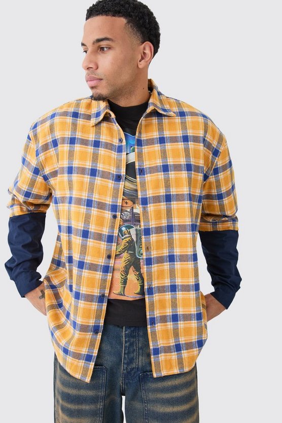 Kastiges kariertes Jersey-Overshirt