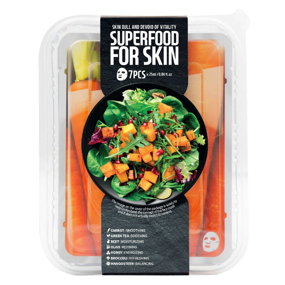 Farmskin Superfood Salad Facial Carrot Sheet Mask 7 Stück