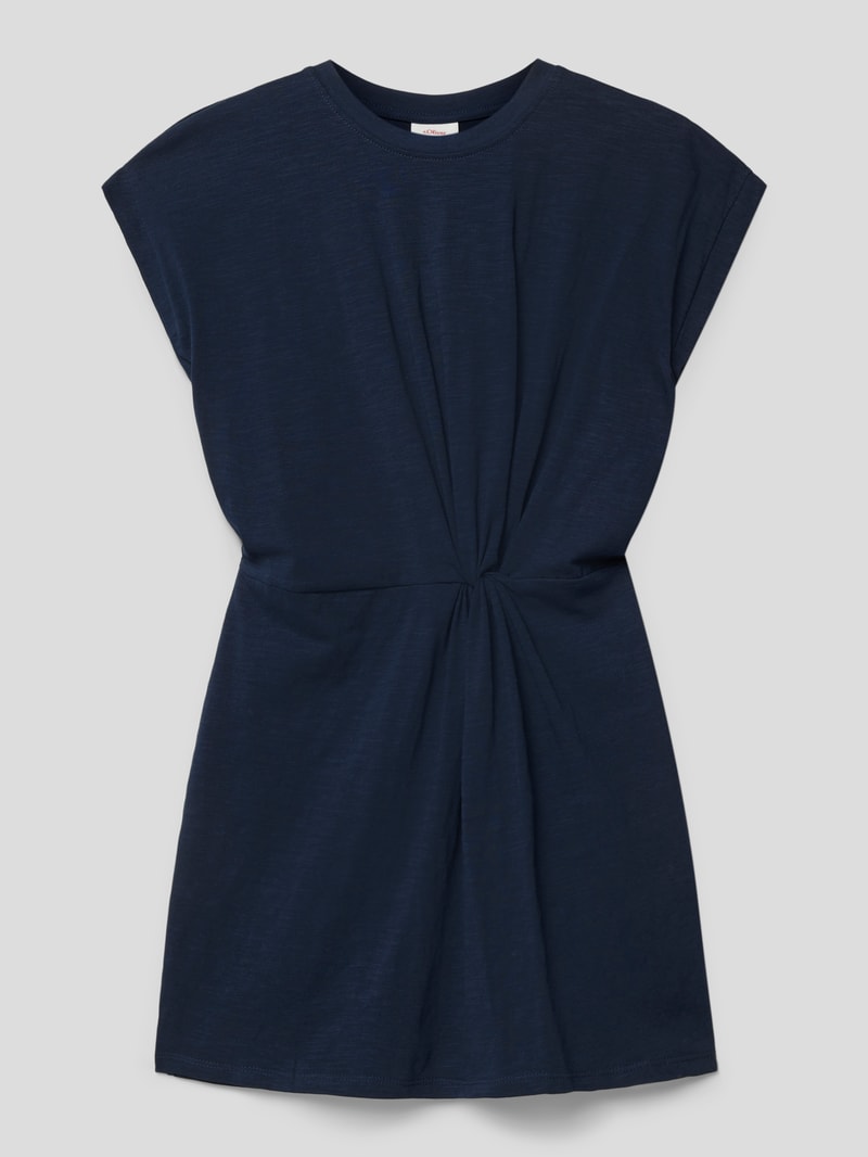 Kleid mit Knotendetail in marineblau