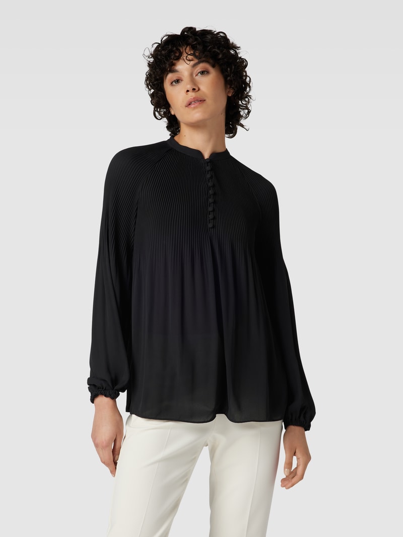 Blusenshirt mit Biesen Modell 'VERSILLA' in schwarz