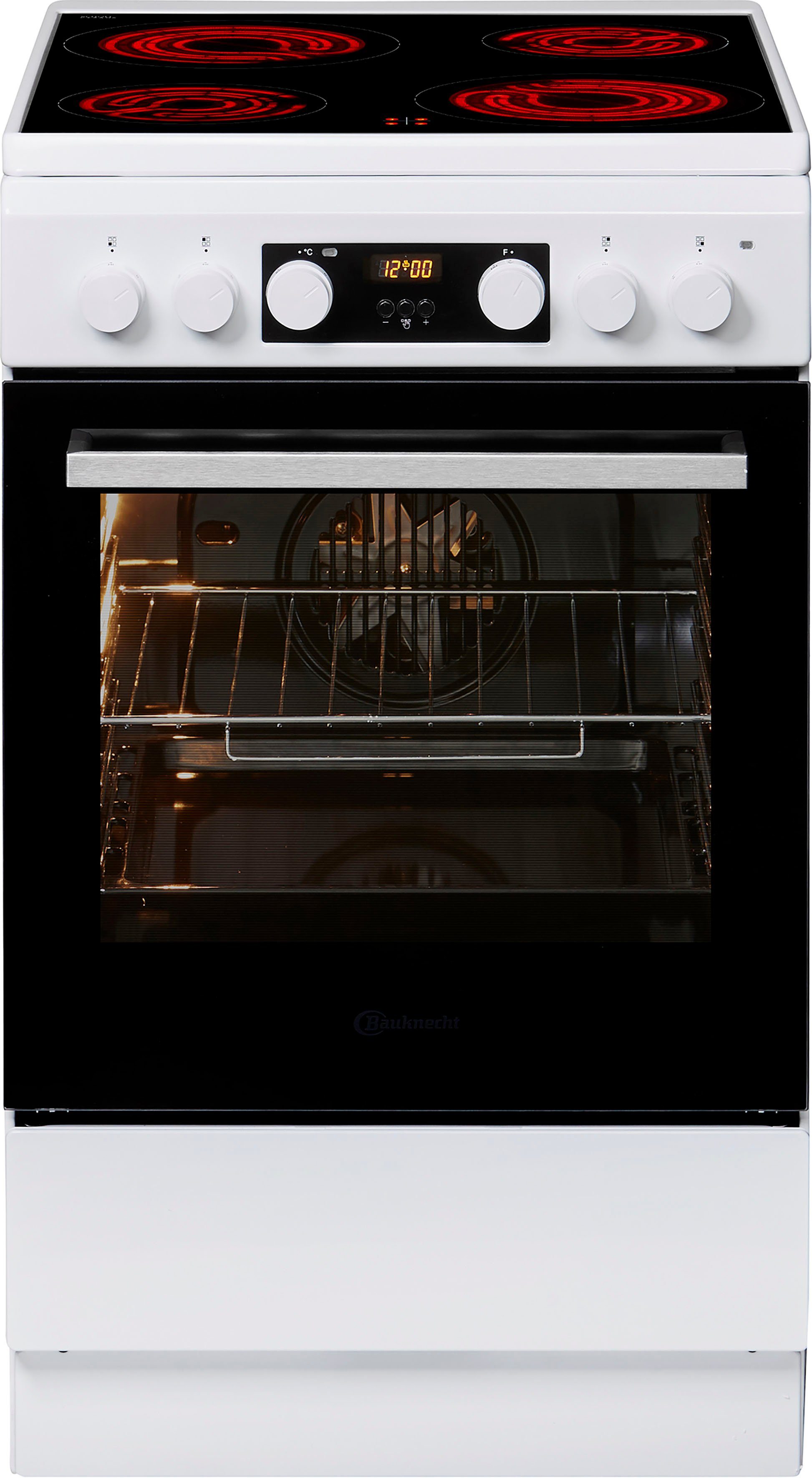 BAUKNECHT Elektro-Standherd BS5V8CCW/DE, mit Backauszug, Hydrolyse