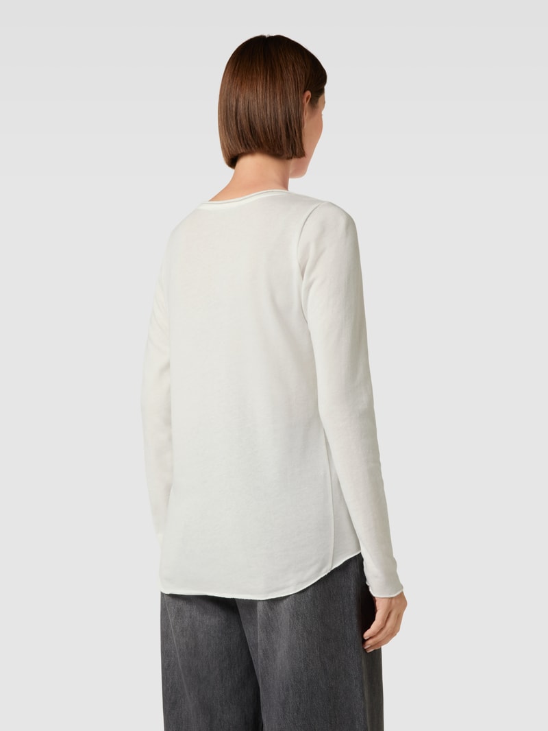 Longsleeve mit Label-Applikation in offwhite