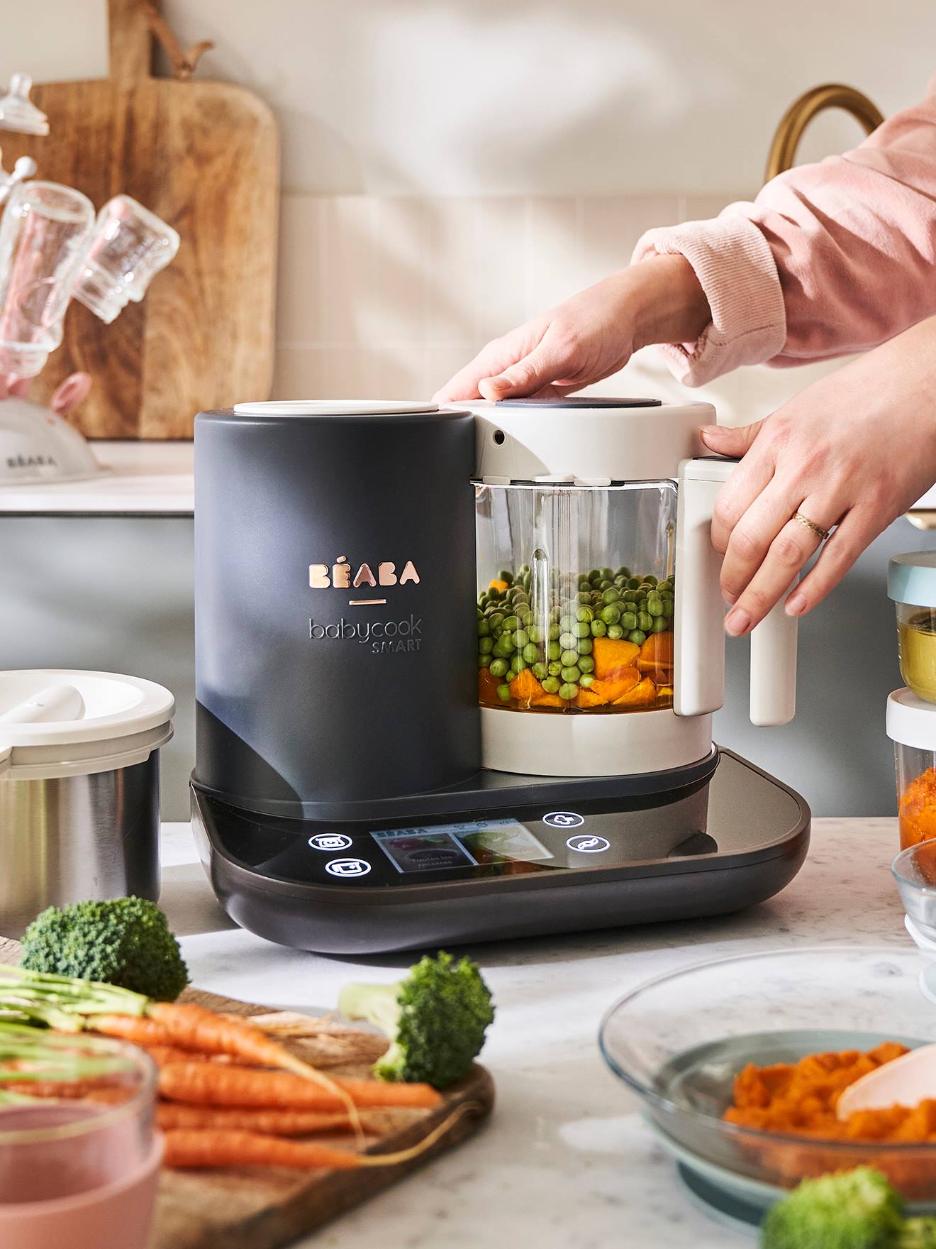 Beaba Babykostzubereiter Babycook SMART BEABA - anthrazit/weiß