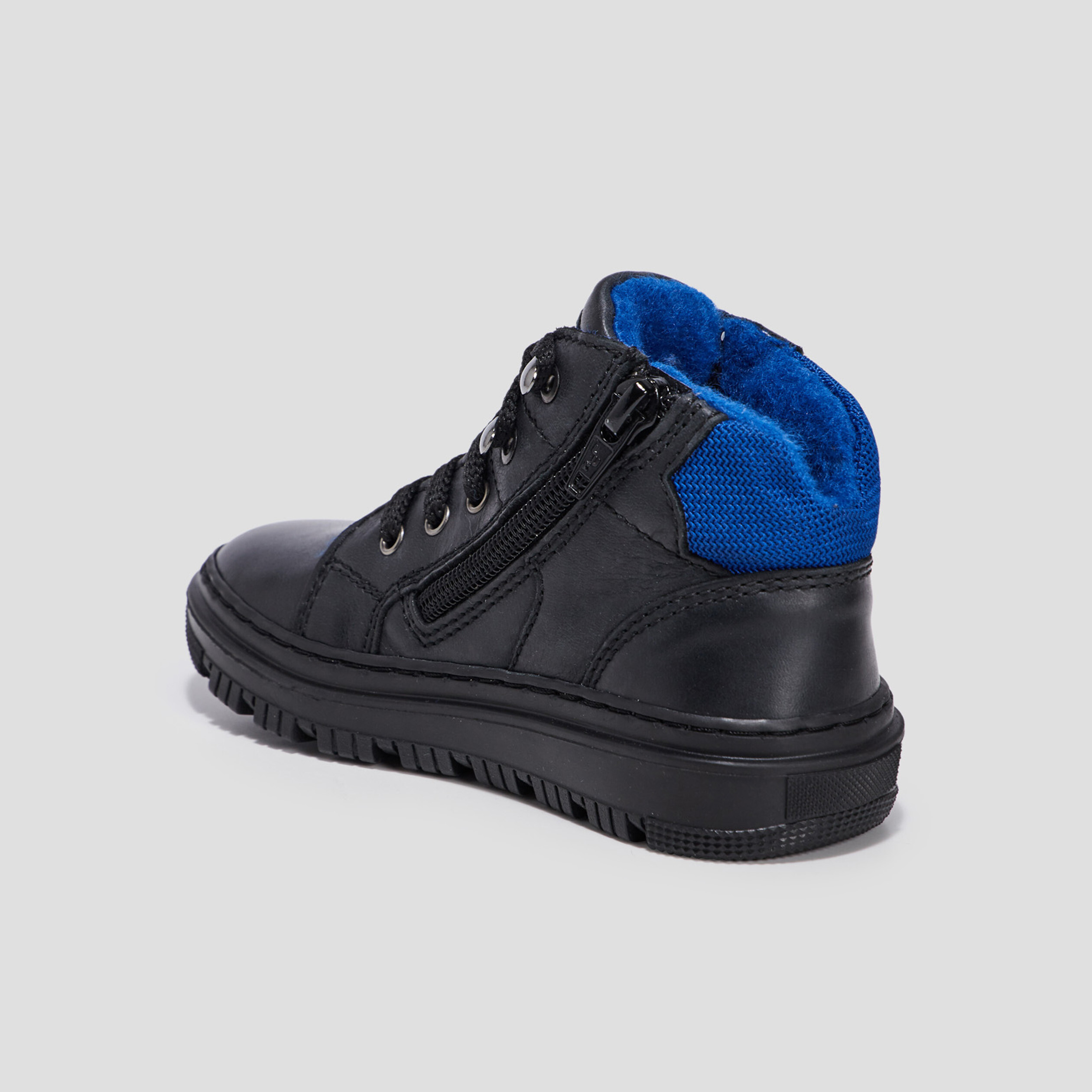Baskets montantes zippées noir garçon | La Halle