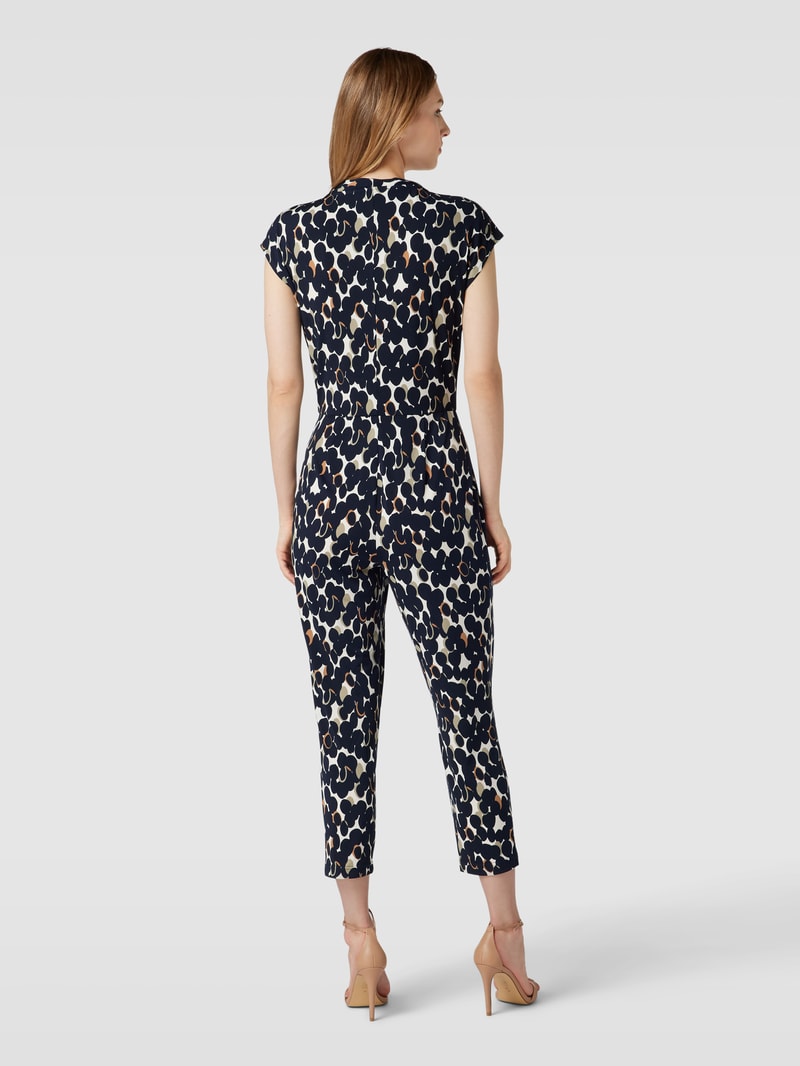 Jumpsuit mit Allover-Muster in marineblau