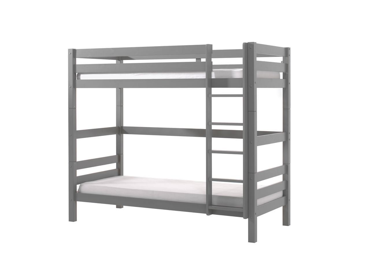 VIPACK Etagen-Hochbett Pino 180 cm Höhe, Ausf. Kiefer massiv grau lackiert