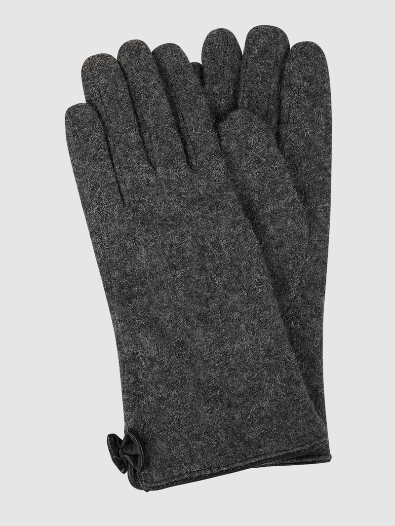 Handschuhe aus Lammwolle in anthrazit meliert