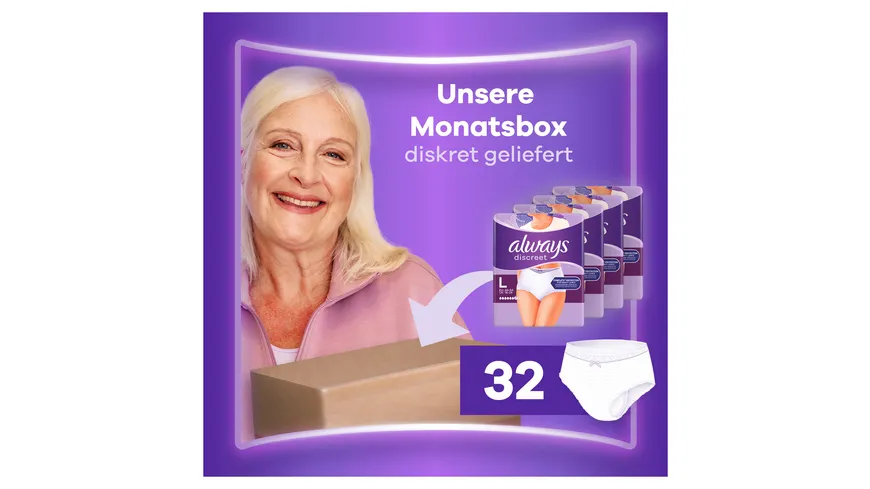always discreet Inkontinenz Höschen Gr. L Monatspackung