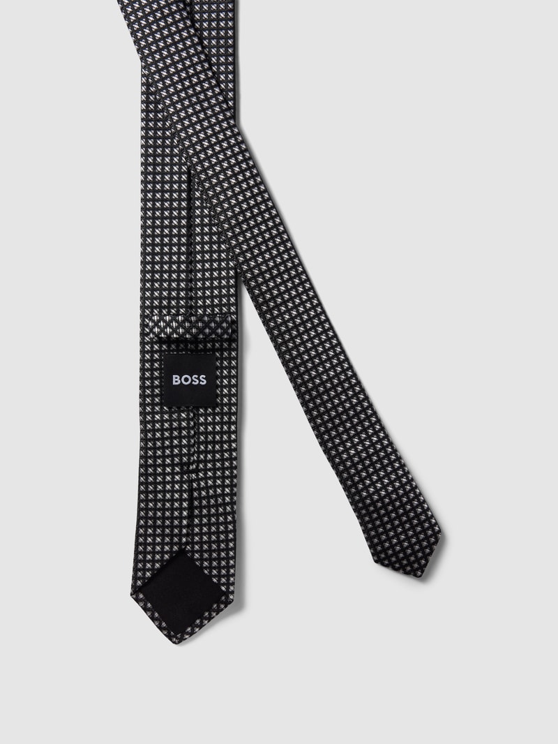 Krawatte mit Allover-Muster (6,0 cm) in schwarz