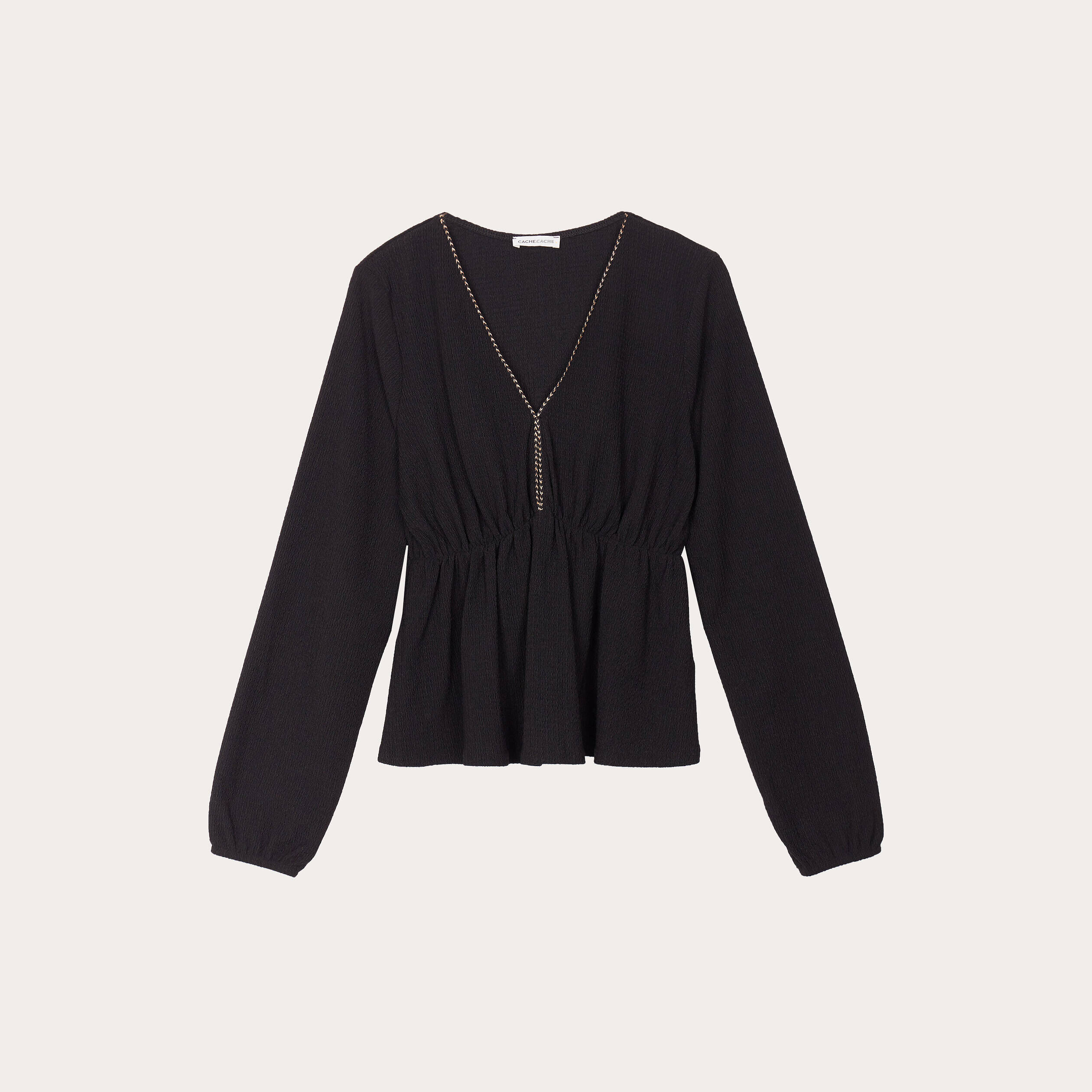 Blouse manches longues noir femme | Cache Cache
