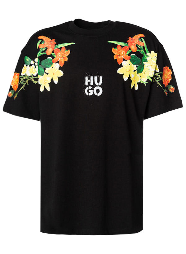 HUGO, T-Shirt, Baumwolle, schwarz