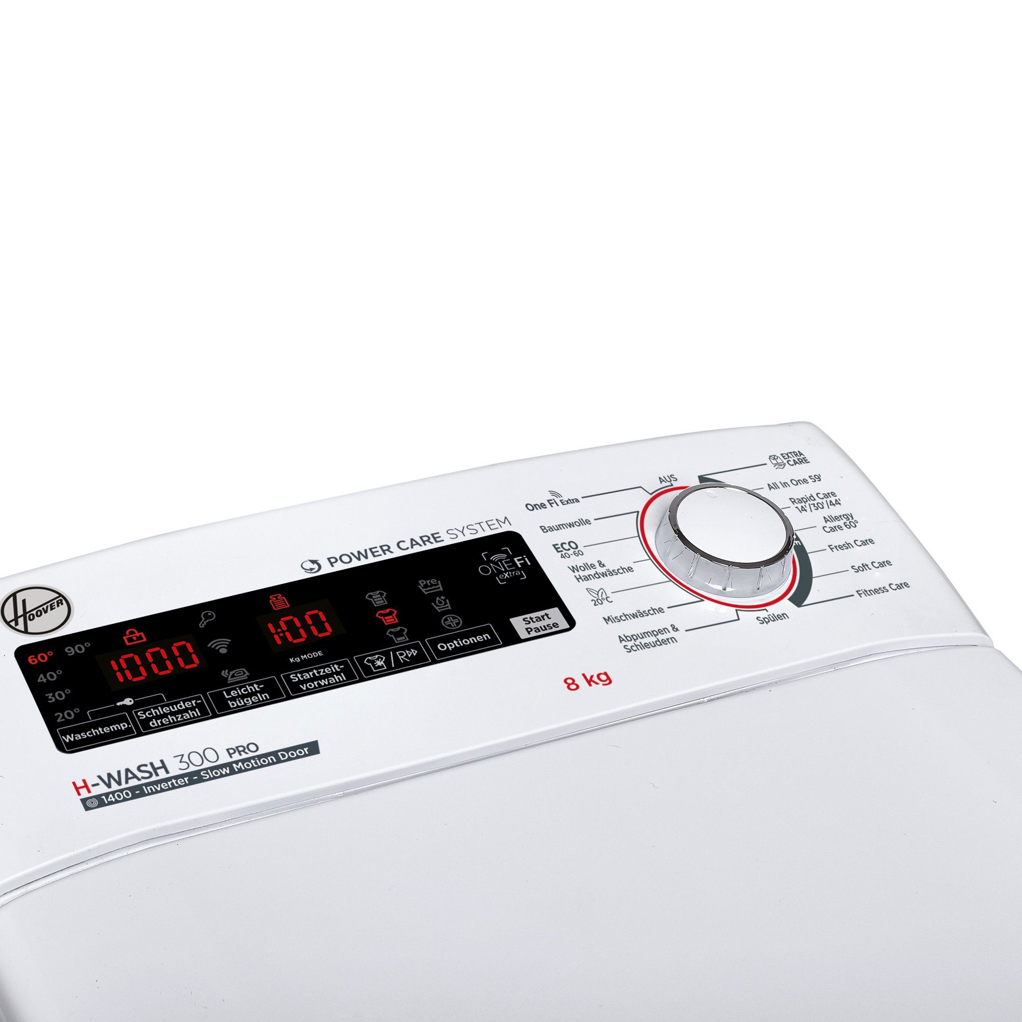 Hoover Waschmaschine Toplader H-WASH 300 PRO Design H3TFMQ48TAMCE-84, 8 kg, 1400 U/min, All in One Programm, Inverter Motor, Power Care System