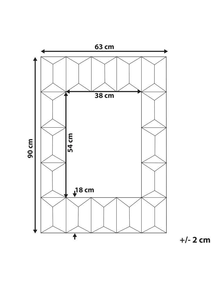 Beliani Wandspiegel HIZOTE in Dunkler Holzfarbton/Heller Holzfarbton/Blau günstig kaufen onesize