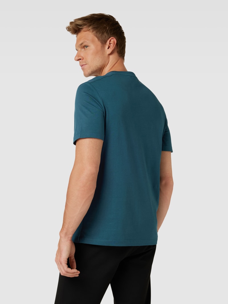 T-Shirt mit Label-Detail Modell 'BASIC' in türkis