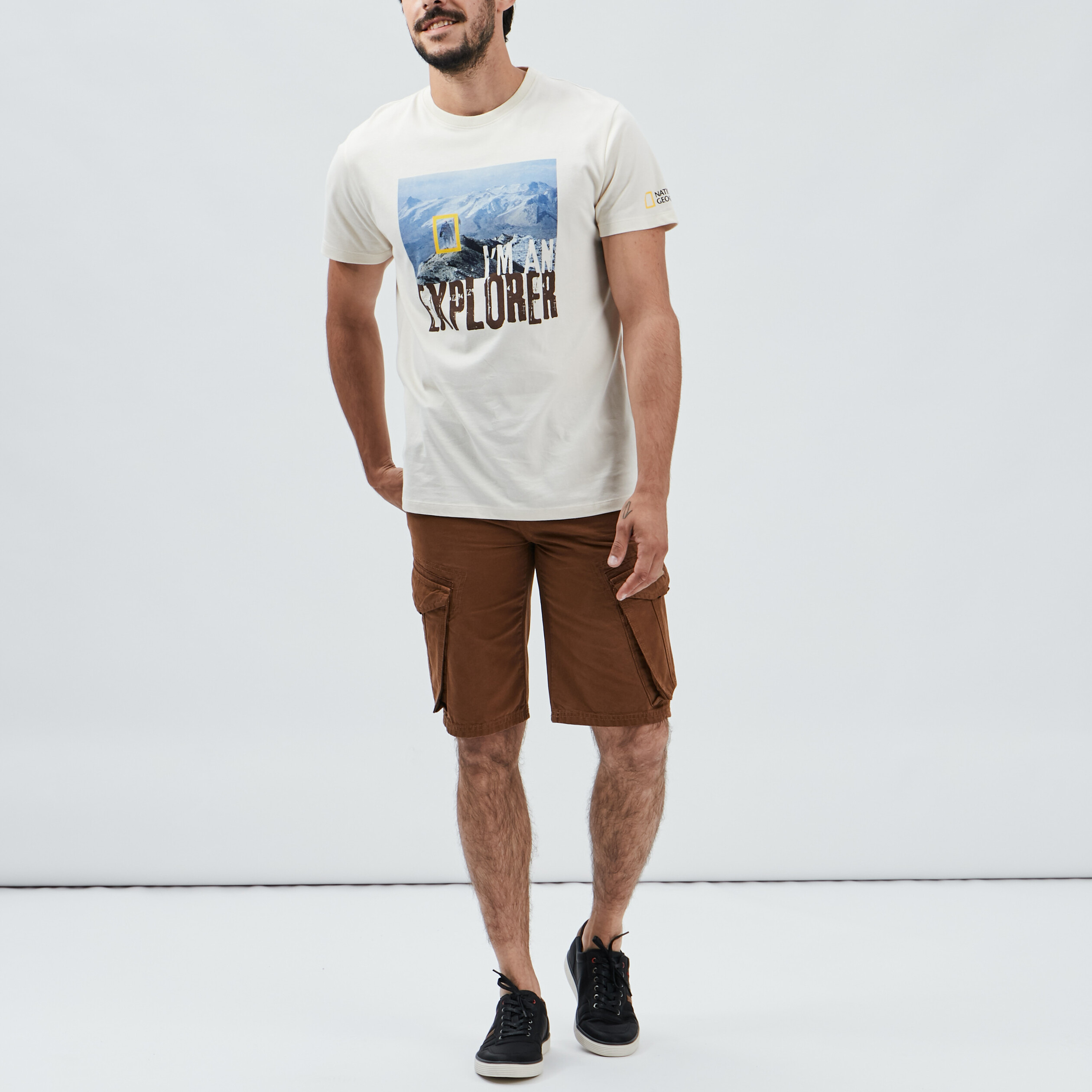 Bermuda regular avec ceinture Trappeur camel homme | La Halle