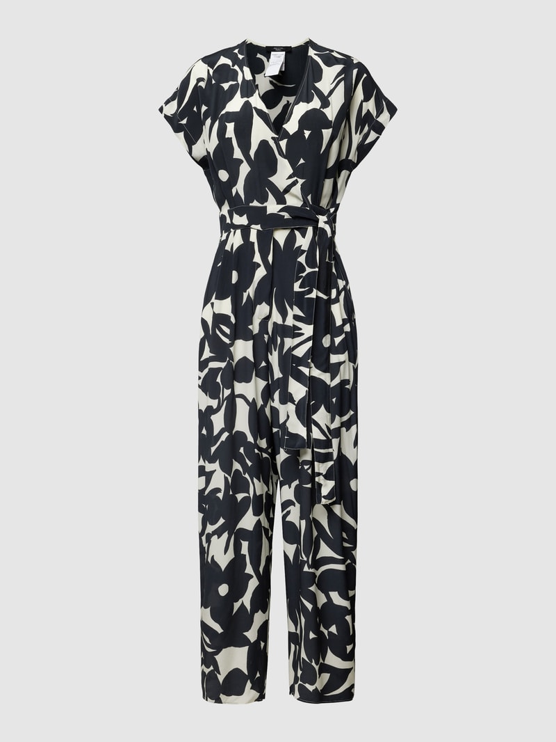 Jumpsuit mit Allover-Muster Modell 'DOLLARO' in schwarz