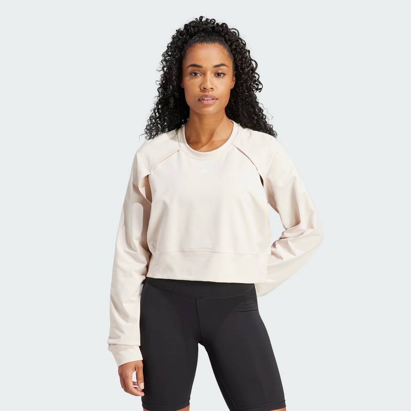 adidas Power AEROREADY Crop Cover-Up Sweatshirt Langarmshirt Damen