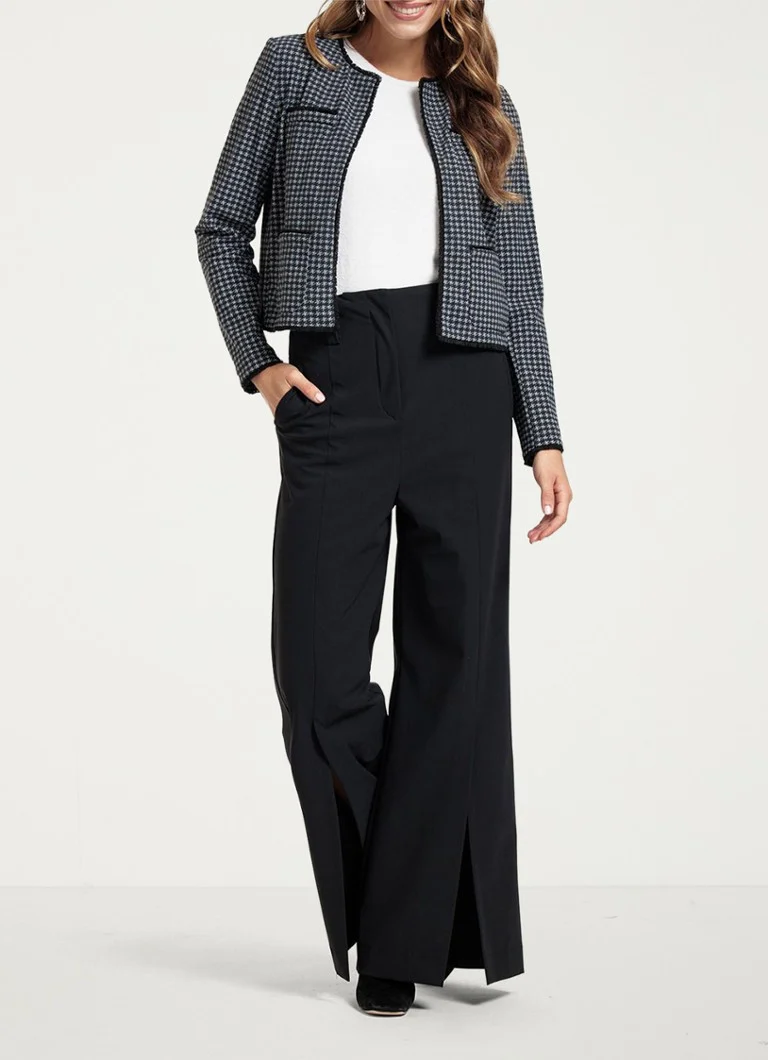 Στούντιο Anneloes Sue cropped houndstooth μπουφάν