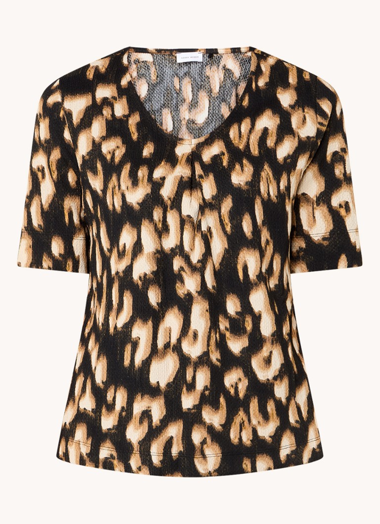 T-shirt testurizzata con stampa leopardata di Gerry Weber