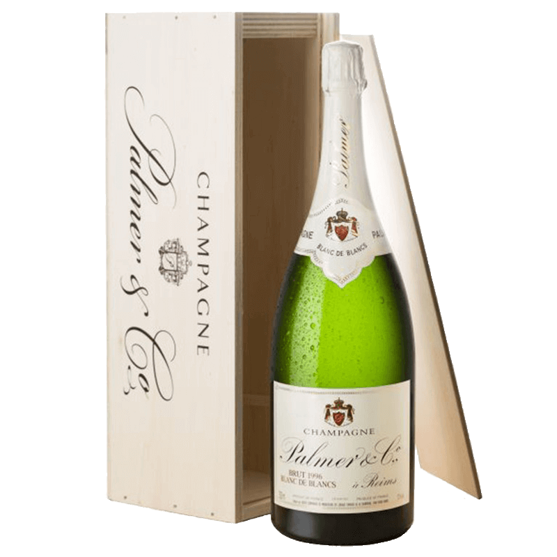 1996 Blanc de Blanc Vintage Magnumflasche in der Holzkiste