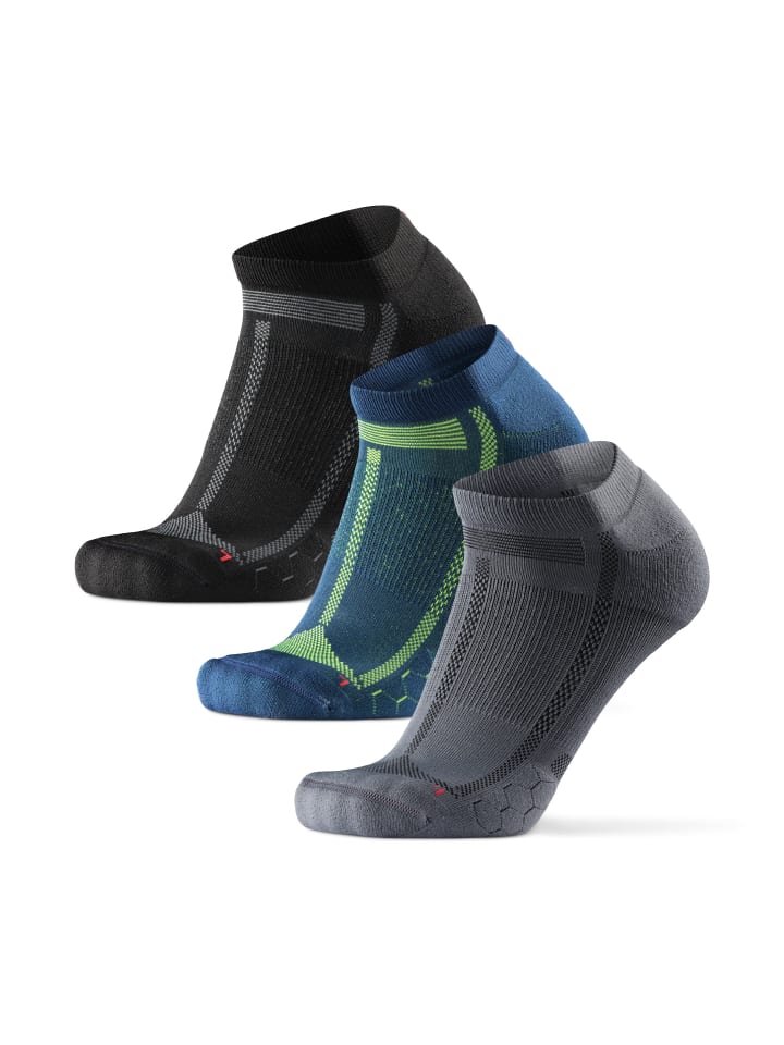DANISH ENDURANCE Laufsocken Long Distance Low-Cut in black/blue/grey günstig kaufen