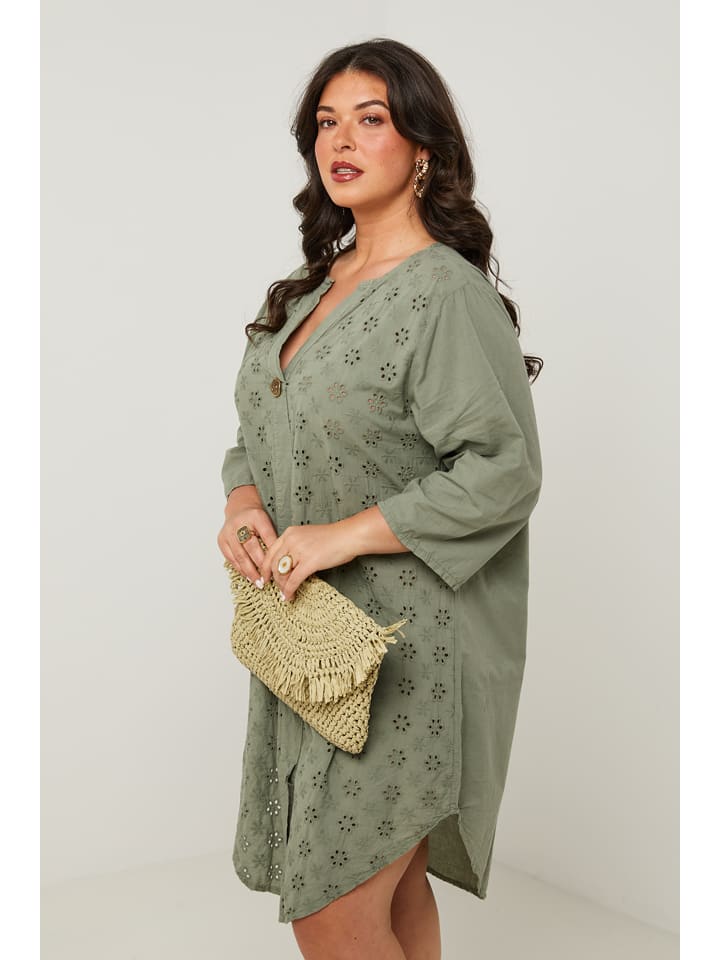 Curvy Lady Kleid in Khaki günstig kaufen