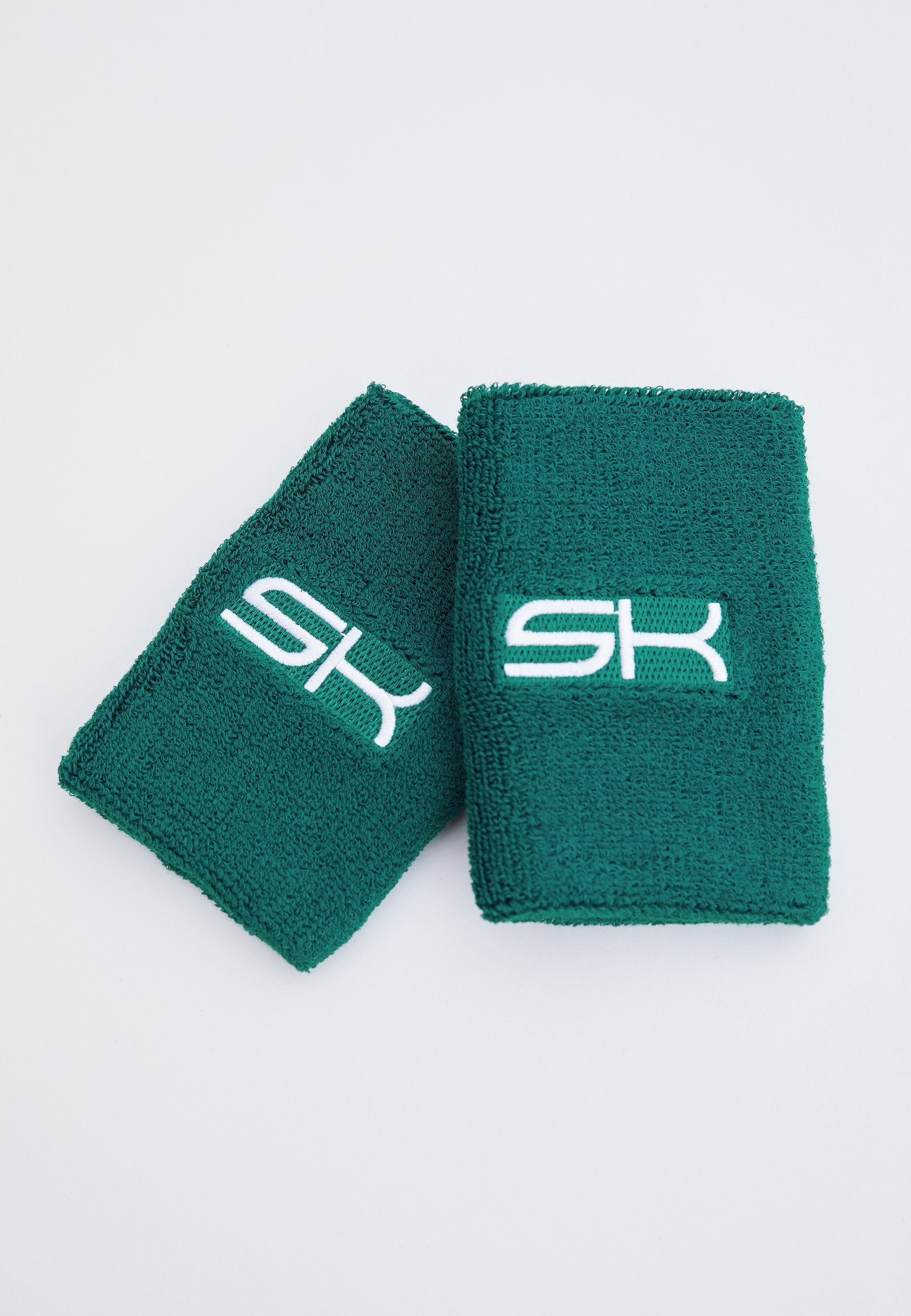 SPORTKIND Schweißband Tennis Schweißbänder groß 2er Set unisex Kinder & Erwachsene, smaragd grün