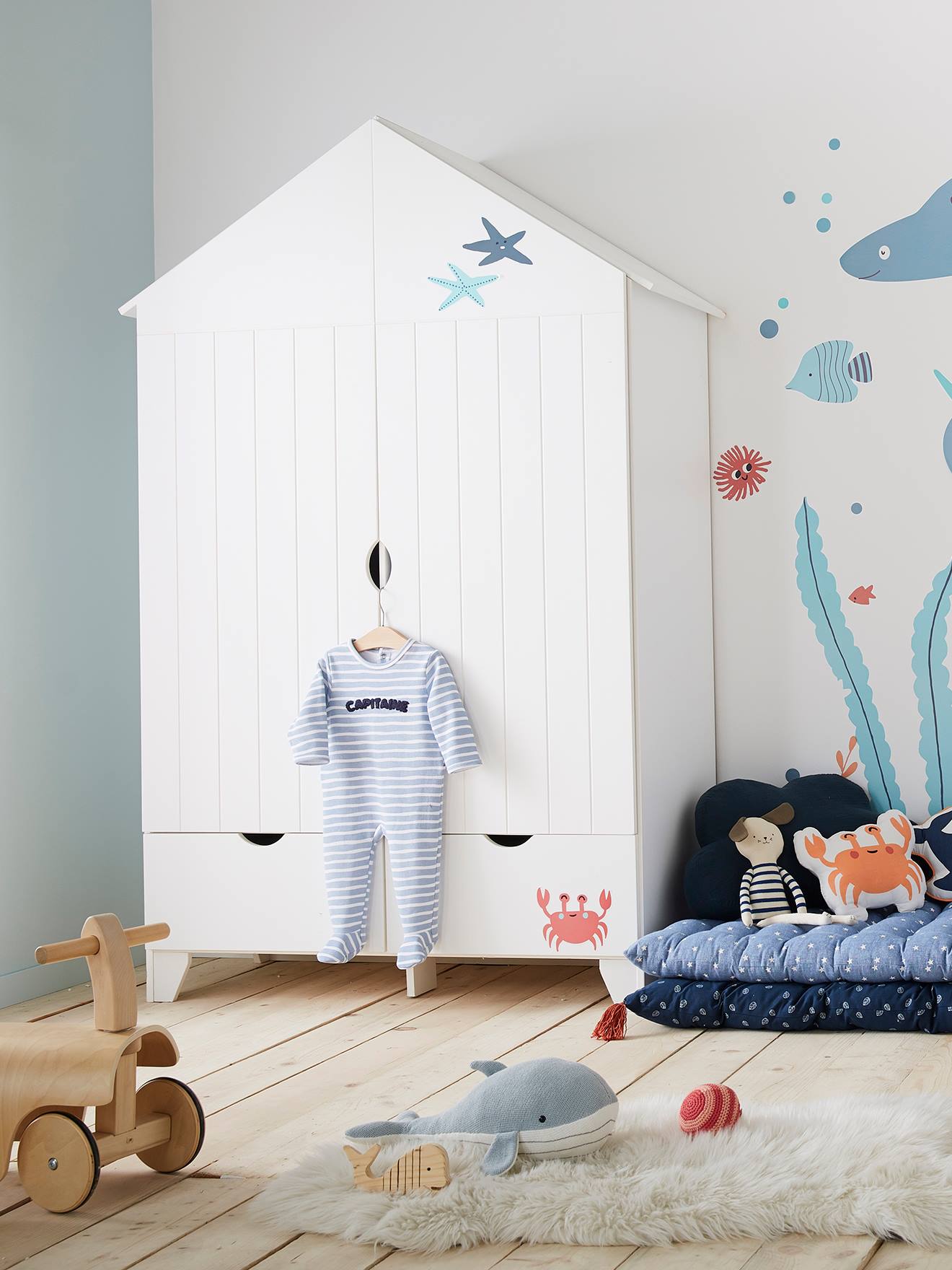 Vertbaudet Kinderzimmer Kleiderschrank HOLIDAYS - weiß