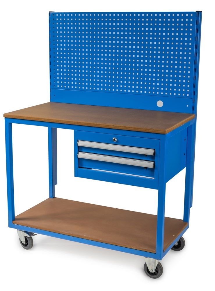 Banc de lucru mobil Huvema K8038 cu perete pentru scule
