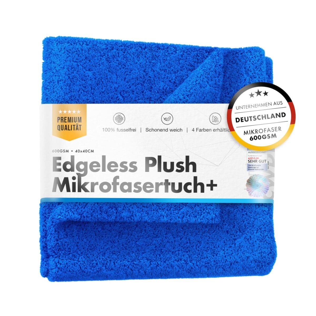 chemicalworkz Edgeless Plush Towel 600GSM Blau Poliertuch 40×40cm