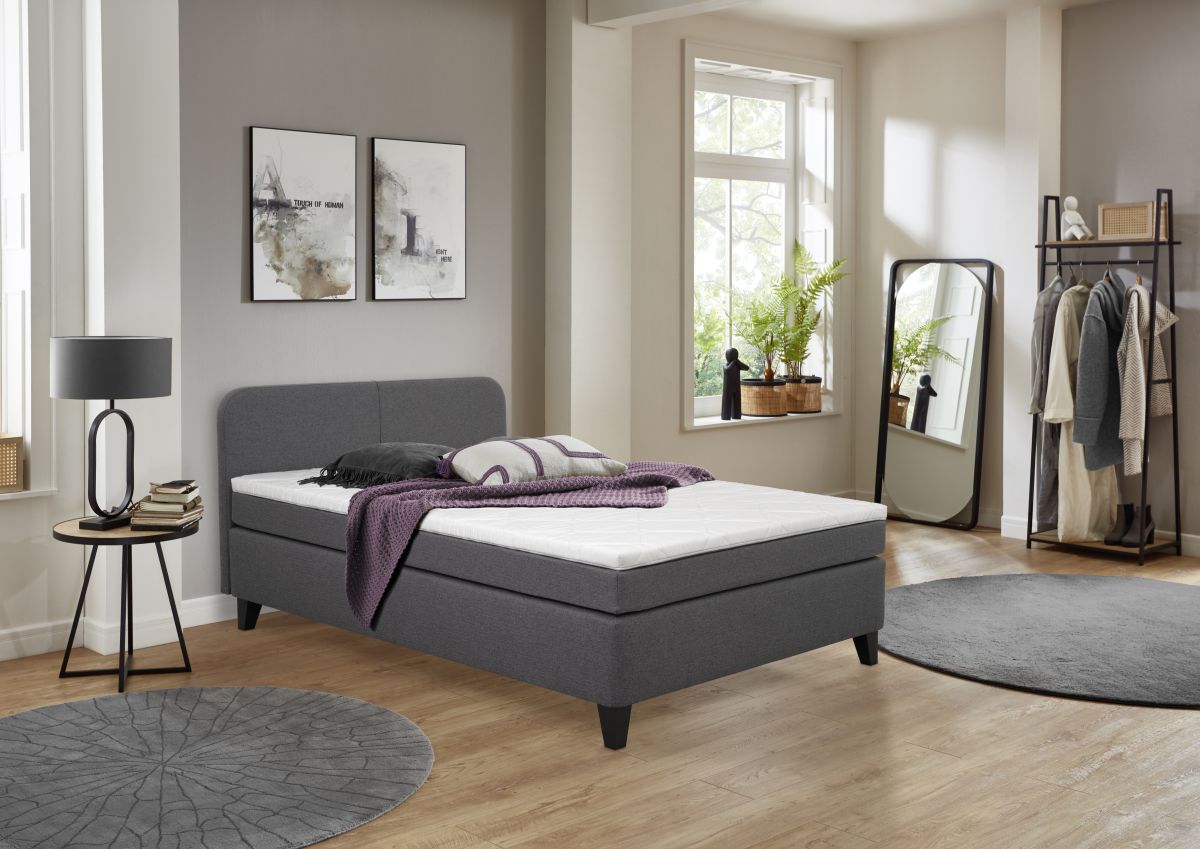 Sun Garden Boxspringbett Joliet Anthrazit 140 x 200 cm
