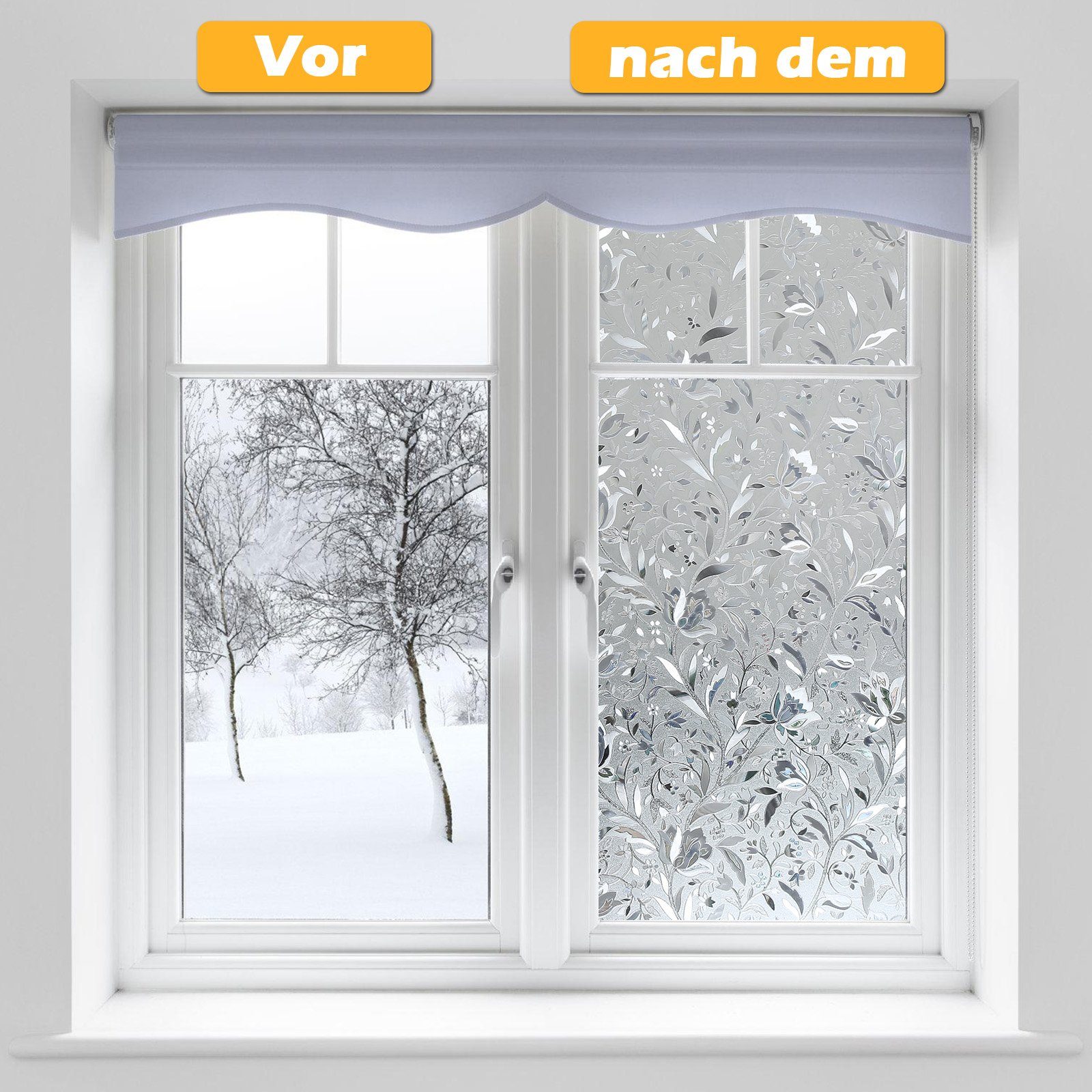 Fensterfolie Fensterfolie Milchglasfolie Sichtschutzfolie Fenster Selbstklebend, Gimisgu