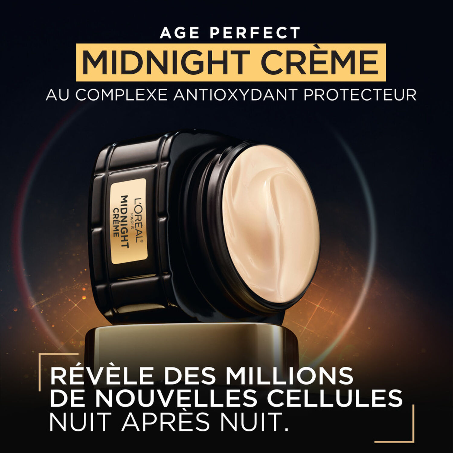 L'Oréal Paris Age Perfect Renaissance Cellulaire Crème de Nuit Anti-Âge, Anti-rides, Fermeté, Confort