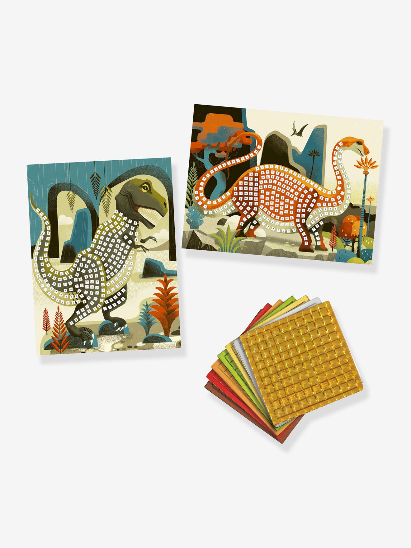 Djeco Bastel-Set Mosaikbilder DINOSAURIER DJECO - rot