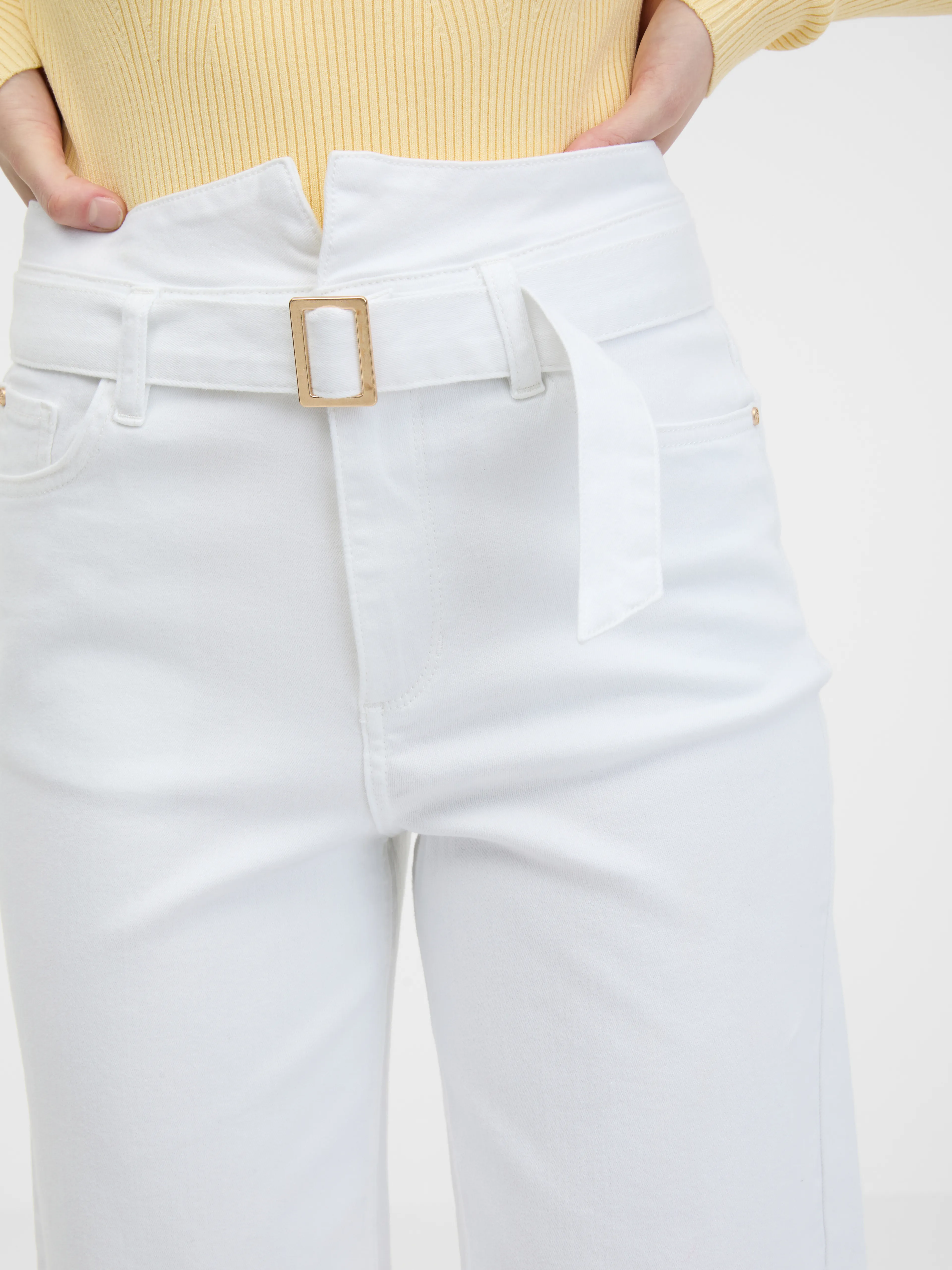 Weiße Damenjeans mit weitem Bein ORSAY