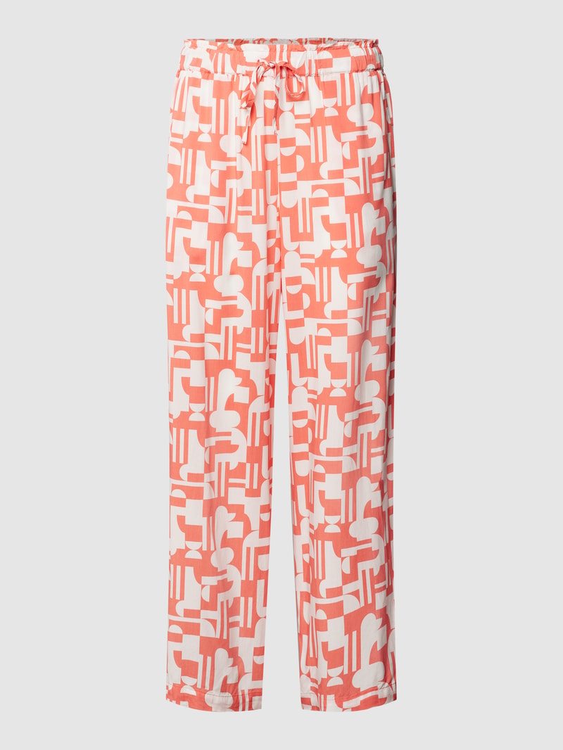 Pyjama-Hose mit Allover-Muster in koralle