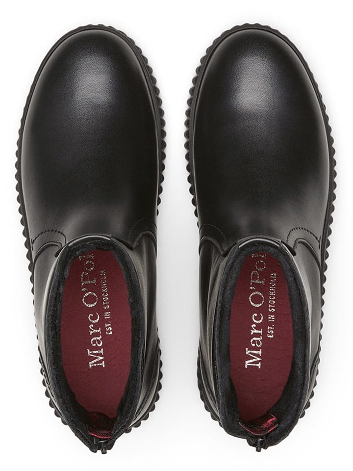 Marc O'Polo Shoes Leder-Boots in Schwarz günstig kaufen