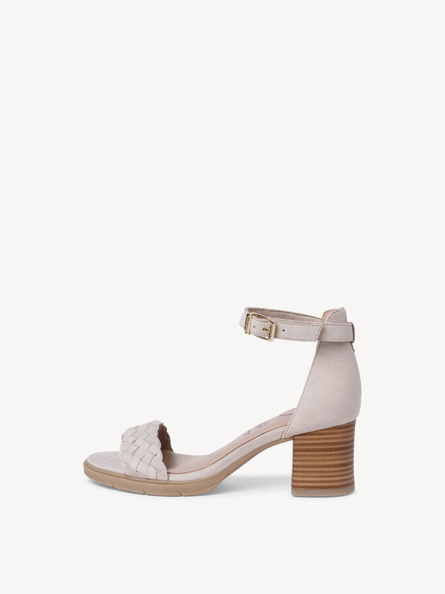 Sandale à talon en cuir - beige