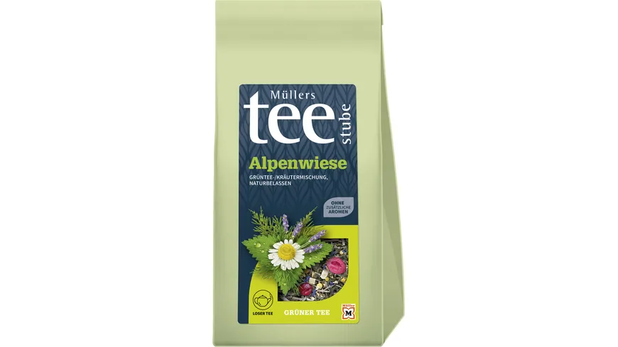 Müllers Teestube Grüner Tee Lose Alpenwiese 125 g