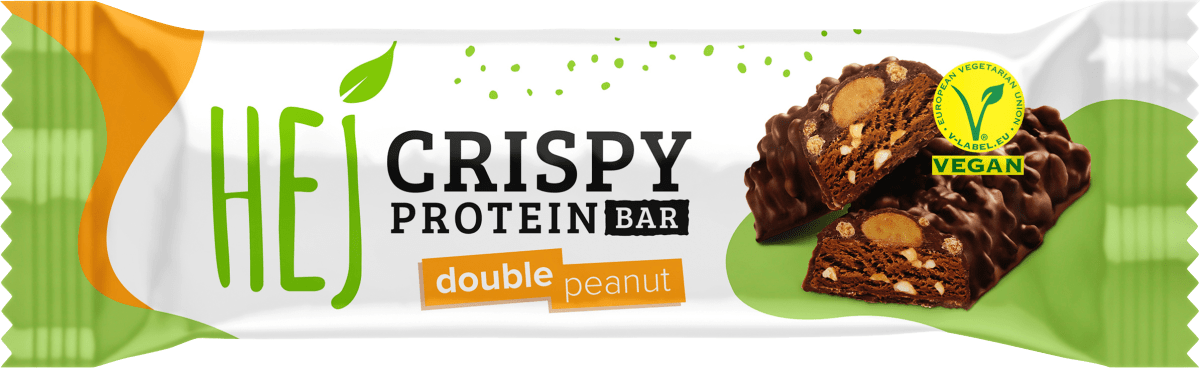 Proteinriegel Crispy Double Peanut, vegan, 45 g