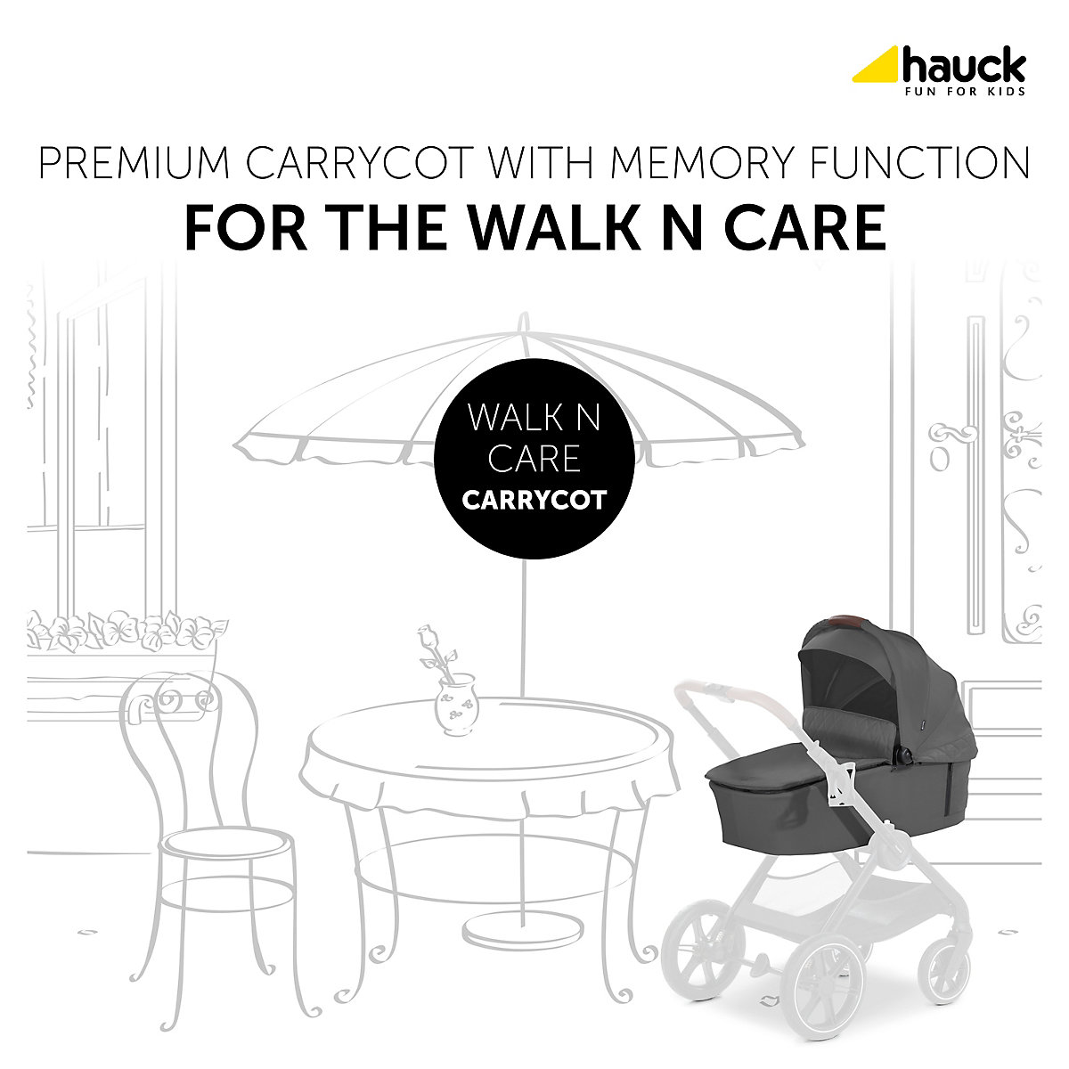 Kinderwagenaufsatz Walk N Care,  Dark Grey