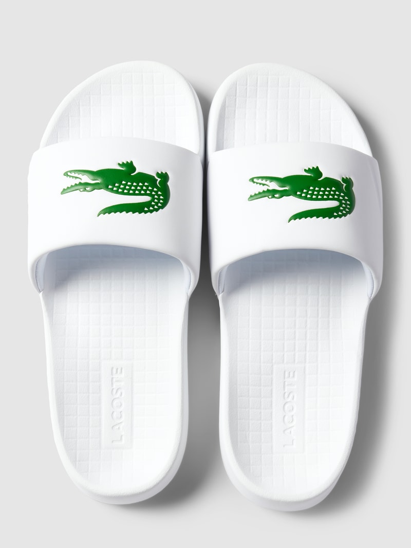 Sandalette mit Label-Print Modell 'SERVE SLIDE 1.0' in weiss