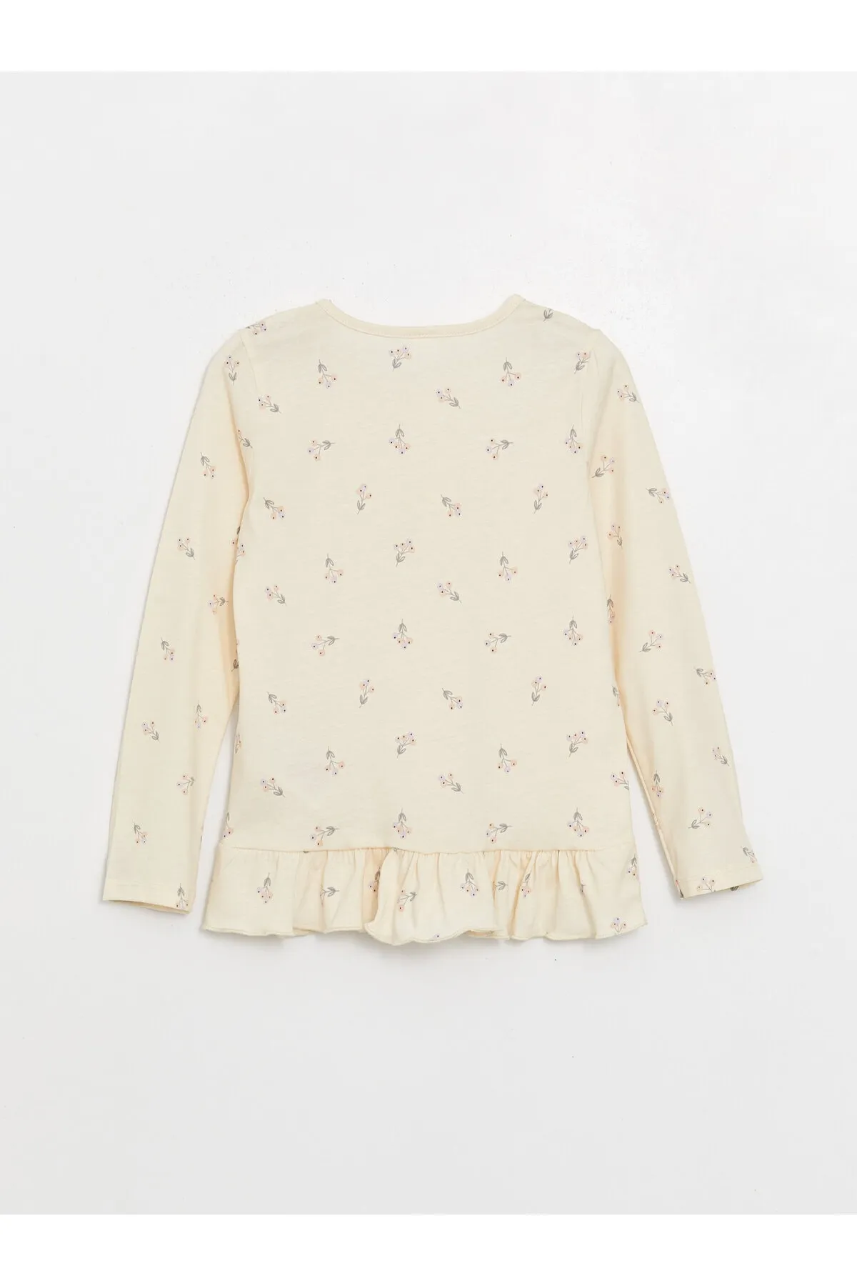 LC Waikiki  Bedrucktes Langarm-Pyjama-Set für Mädchen mit Rundhalsausschnitt